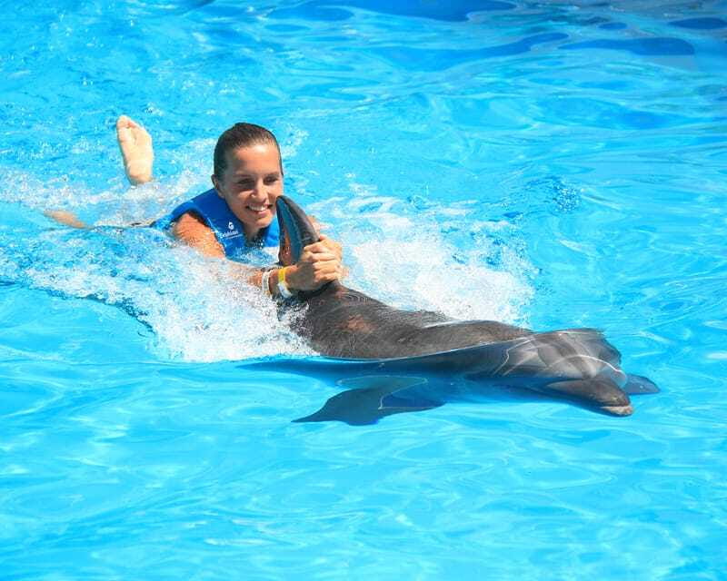 Cancun: Interactive Aquarium Ticket and Swim with Dolphins - The famous dolphin kiss