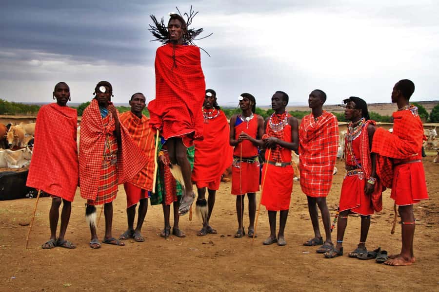 Massai village & Baraka turtules aquarium - Sitting with Massai people in Kidoti