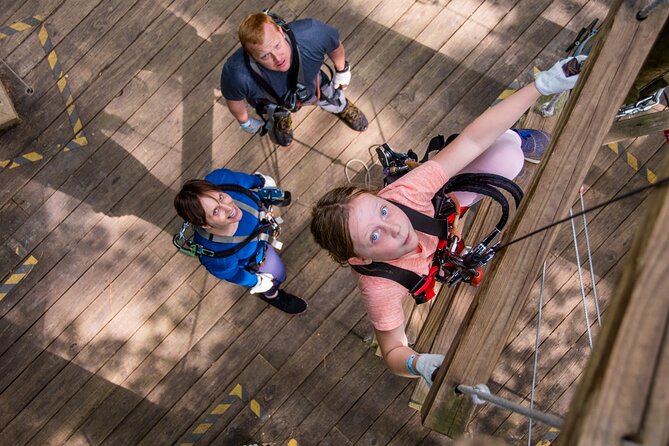 Ziplining and Climbing at The Adventure Park at Virginia Aquarium - The zip lines and the Owls Creek view
